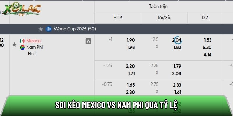 Soi kèo Mexico vs Nam Phi qua tỷ lệ